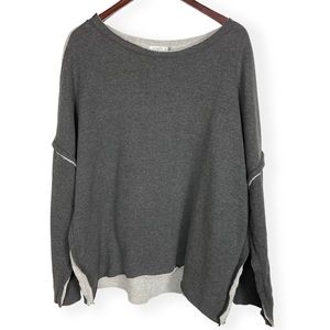 Simpli-U Women's Grey Sweater w/ Raw Hem Size XL